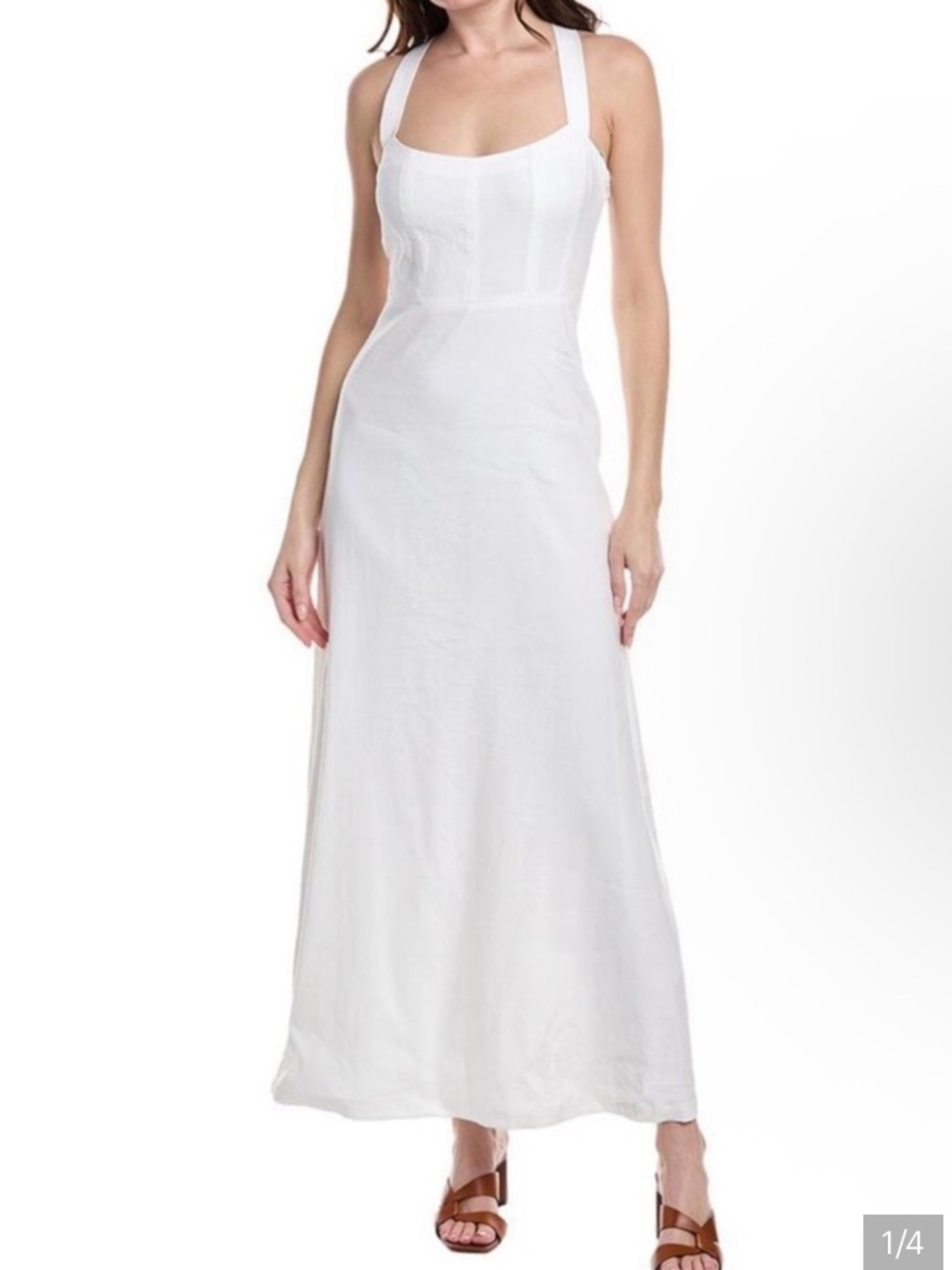 Theory White Maxi Halter Dress